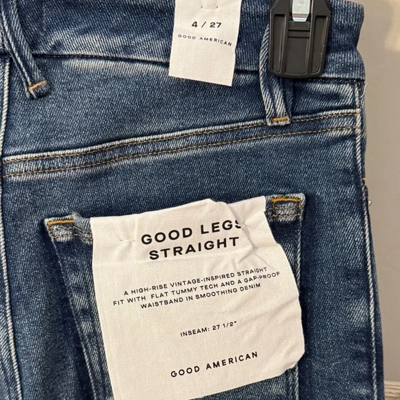 Good American Good Legs Straight Women's Blue Jeans - Picture 5 of 6